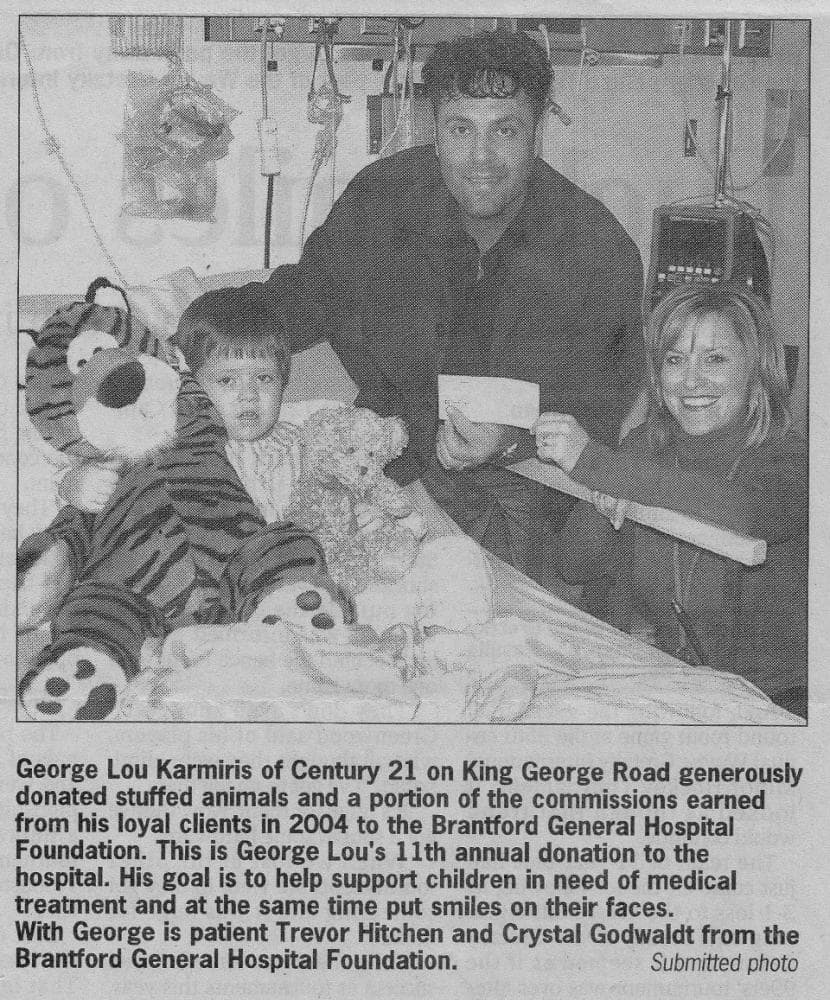 George Lou donates toys to children at the Brantford General Hospital