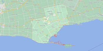 Map of Norfolk County, ON.